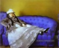 Madame Manet sur un canapé bleu Édouard Manet